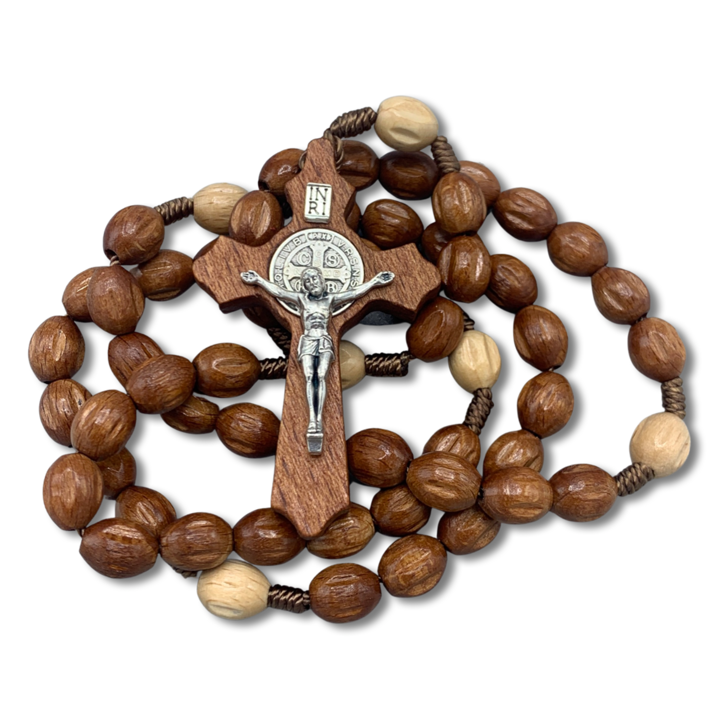 Wood St. Benedict Crucifix Rosary of Assorted Colors
