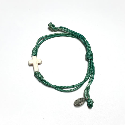 Cord Bracelet with Stone Cross