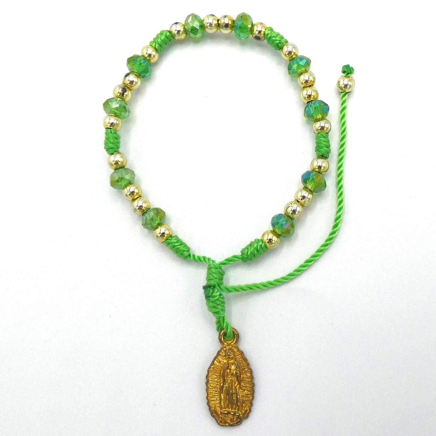 Mexican Guadalupe Decade Rosary Bracelet of Assorted Colors
