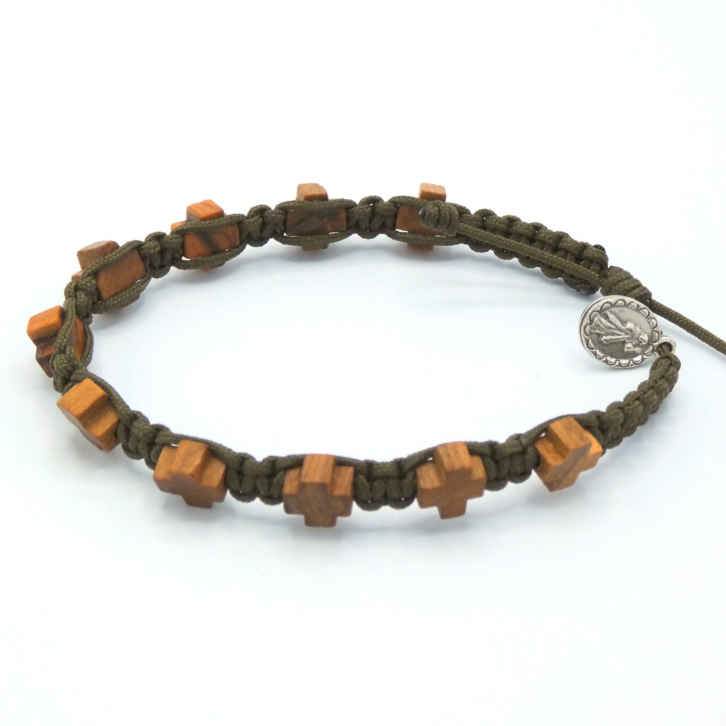 Wooden Cross Decade Rosary Bracelet of Assorted Colors