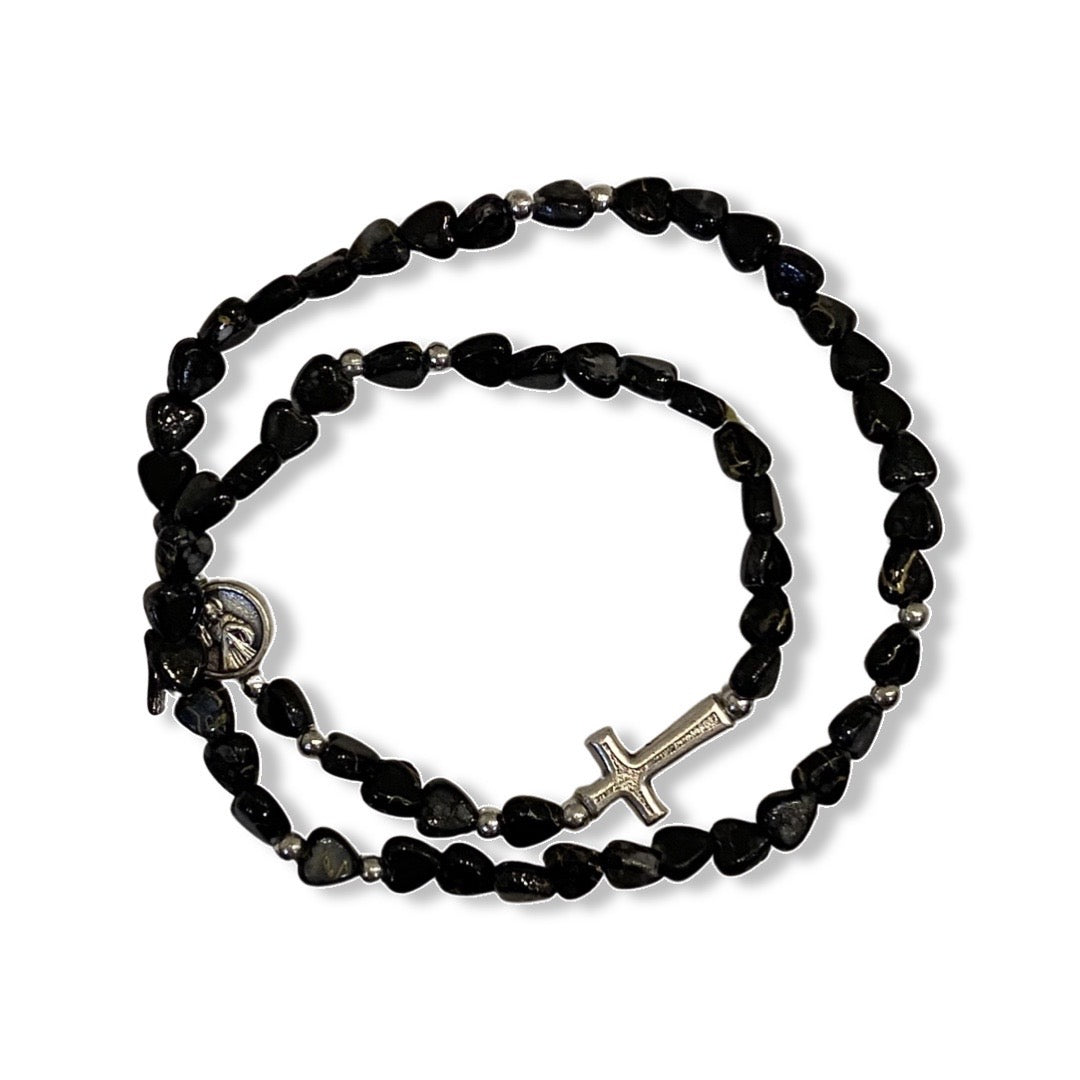 Heart Wrap-Around Rosary Bracelet of Assorted Colors