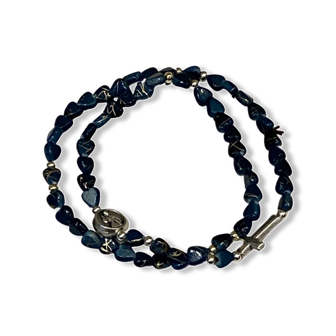 Heart Wrap-Around Rosary Bracelet of Assorted Colors