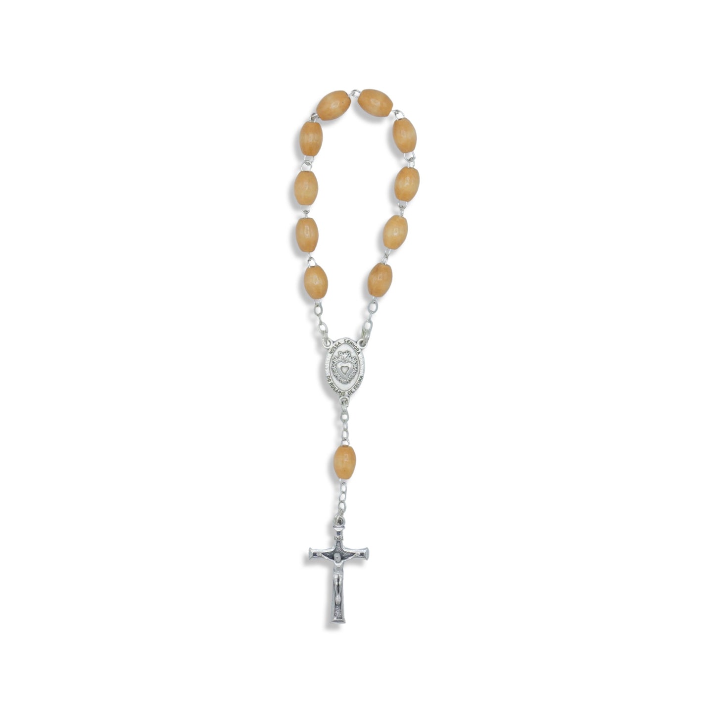 Hickory Wood Colored Fatima Decade Rosary