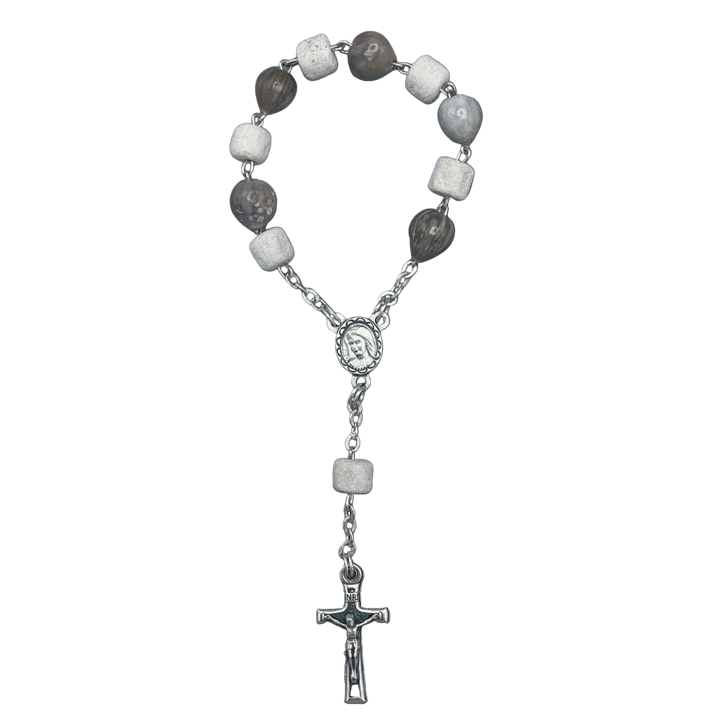 Job's Tears and Stone Decade Rosary with Chain