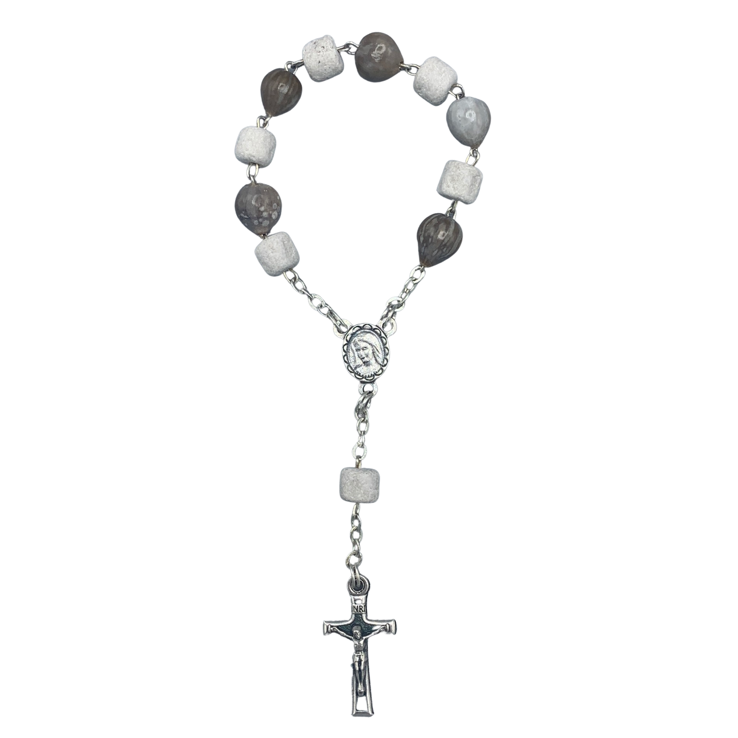 Job's Tears and Stone Decade Rosary with Chain