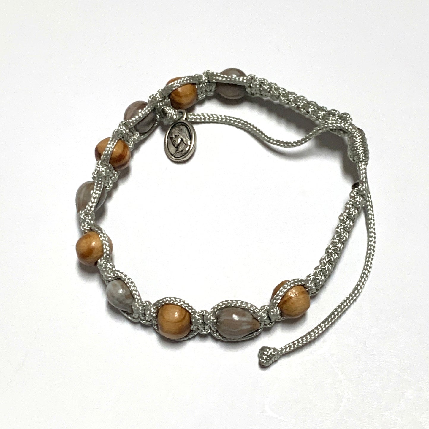Job's Tears and Wood Decade Rosary Bracelet