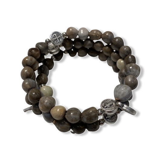 Job's Tears Rosary Wire Wrap Bracelet