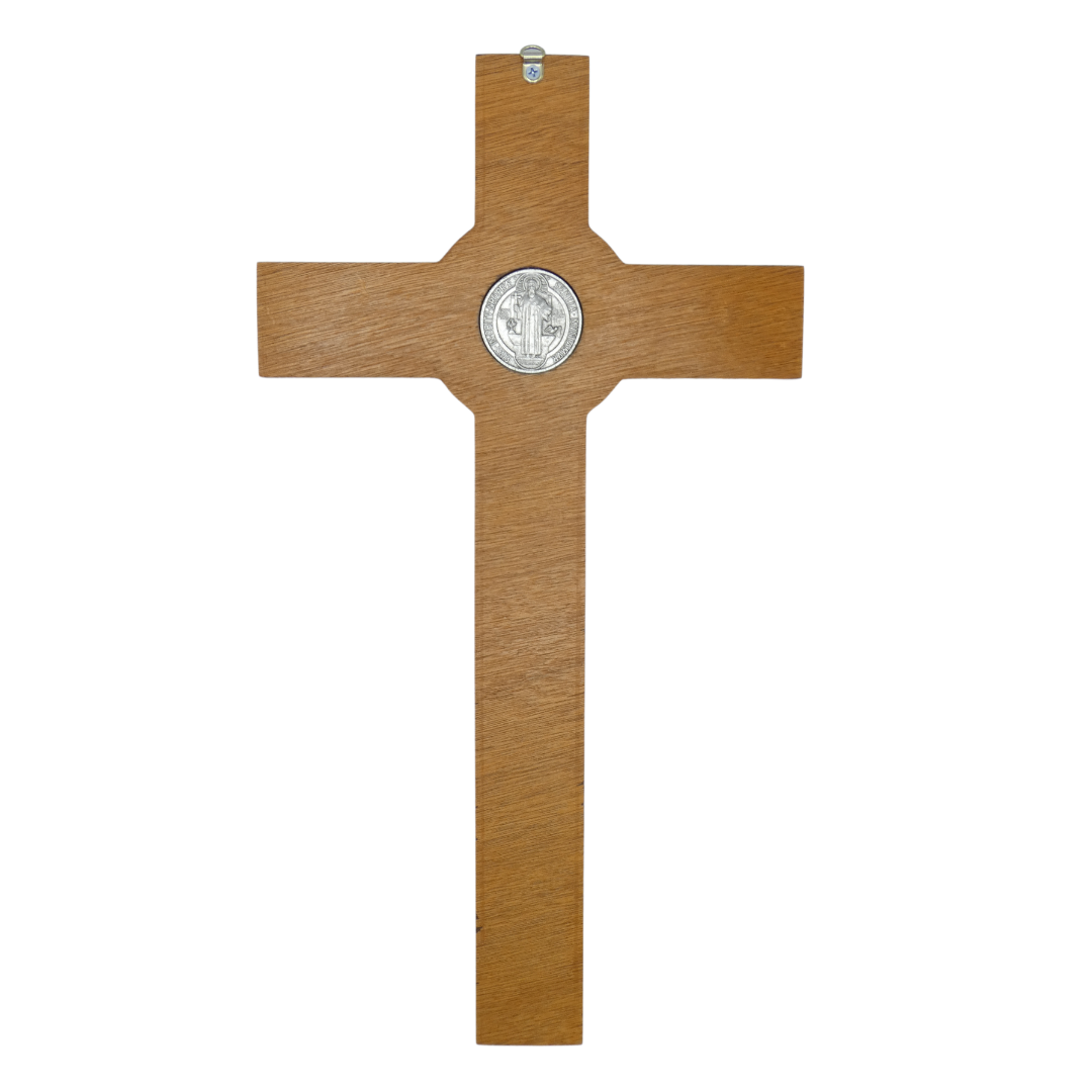 Cherry Wood Colored St. Benedict Crucifix