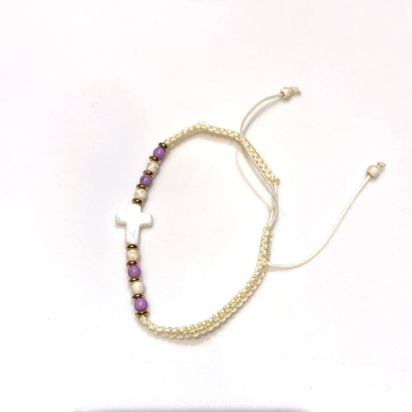 Mother of Pearl Cross Bracelet
