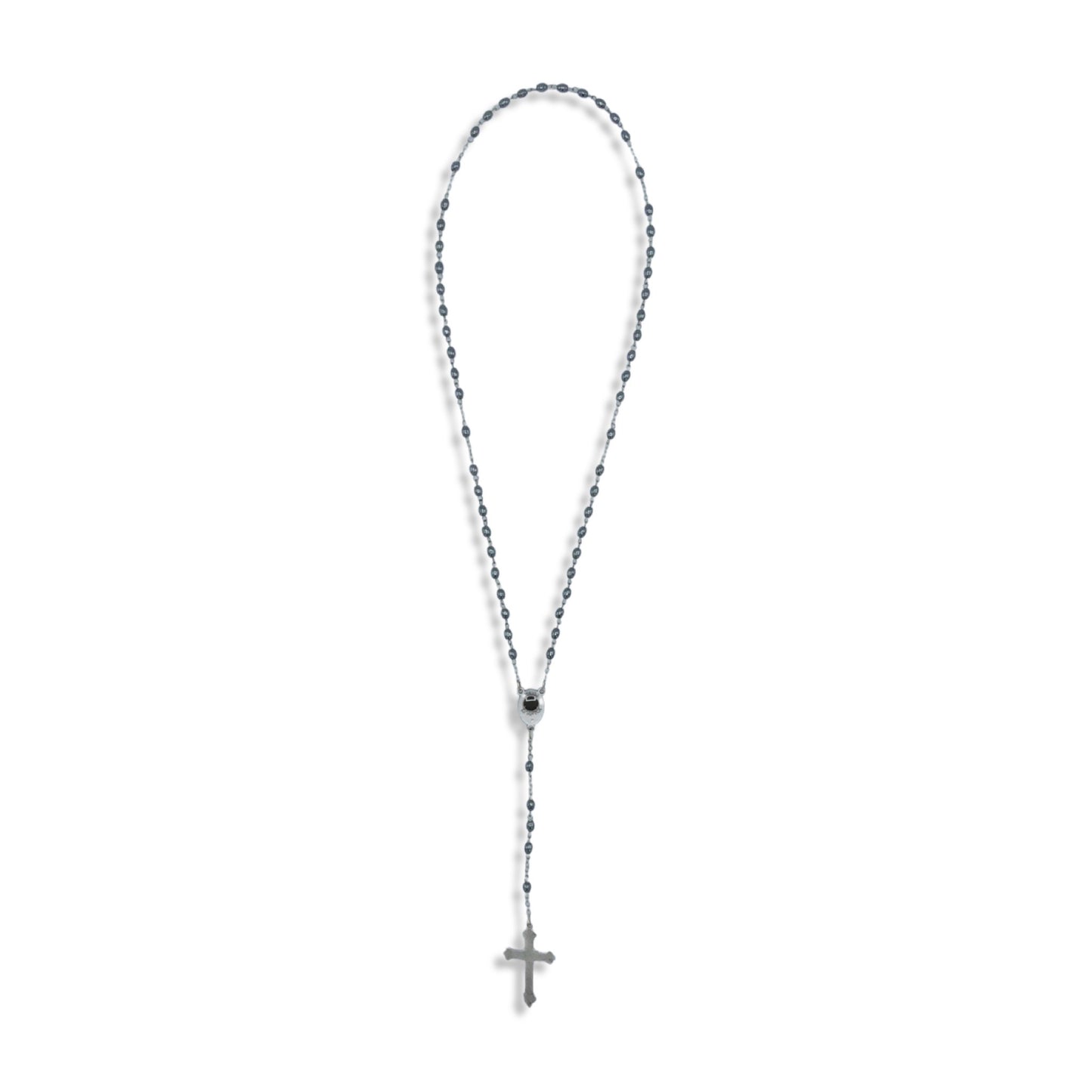Metallic Fatima Rosary with Soil