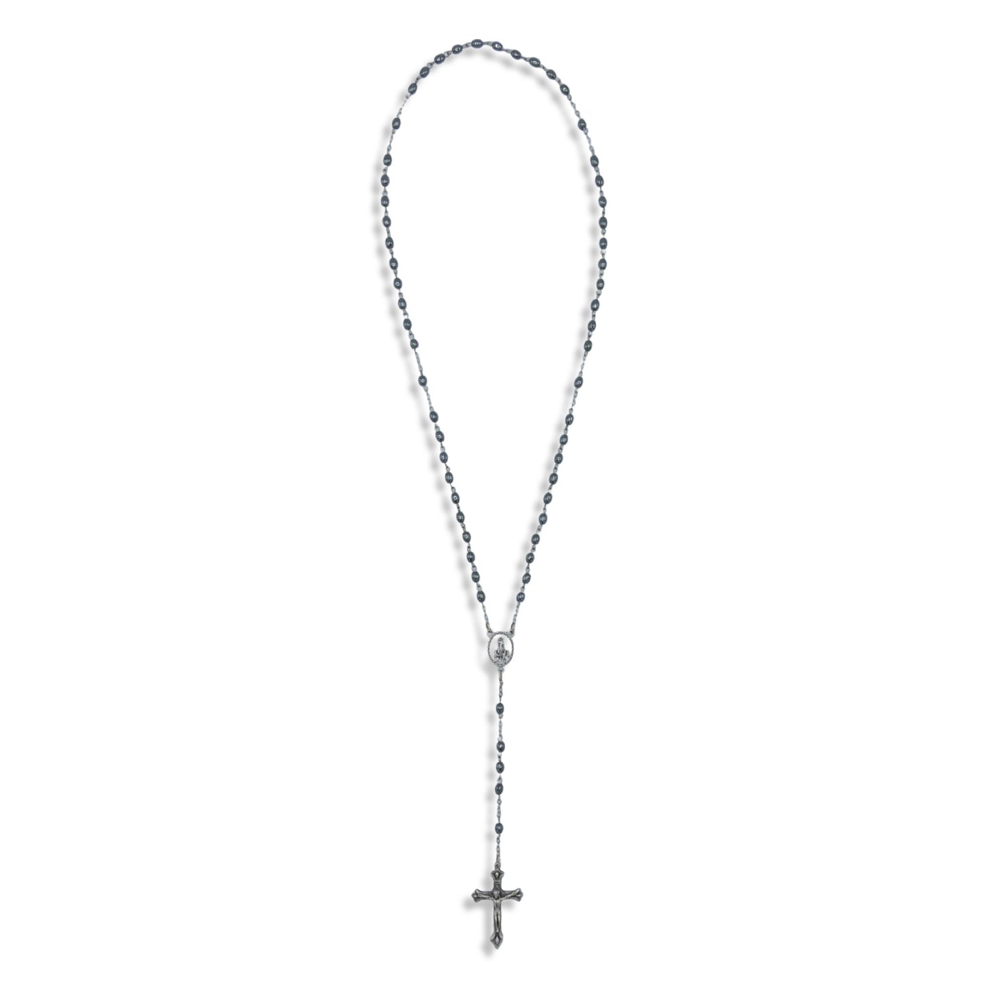 Metallic Fatima Rosary with Soil