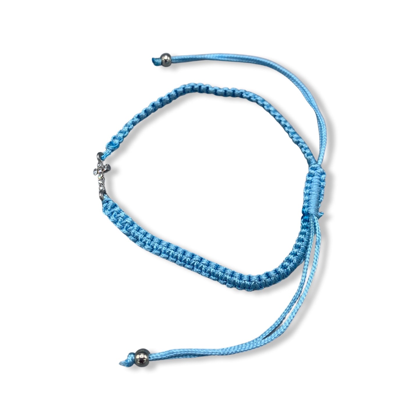 Braided Rhinestone Cross Bracelet of Assorted Colors