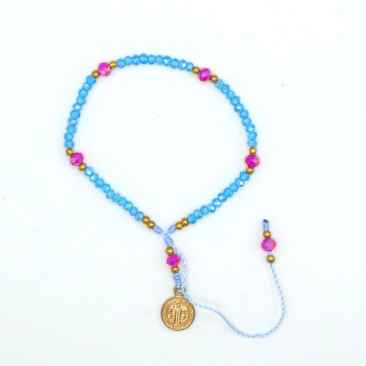 Rosary Bracelet of Assorted Colors and Medals