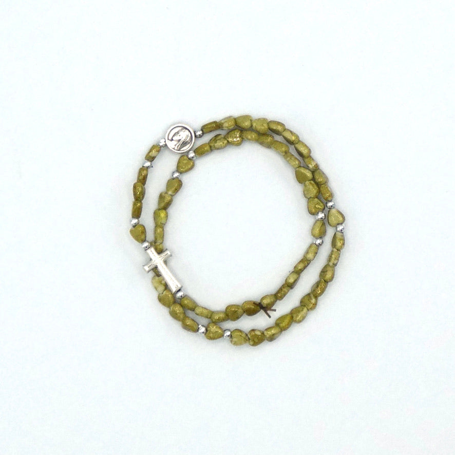 Heart Wrap-Around Rosary Bracelet of Assorted Colors
