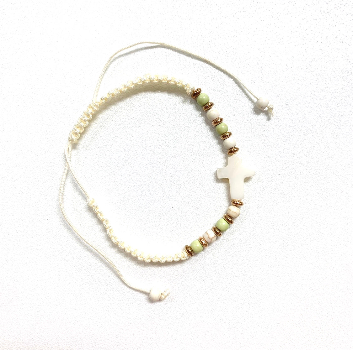 Mother of Pearl Cross Bracelet