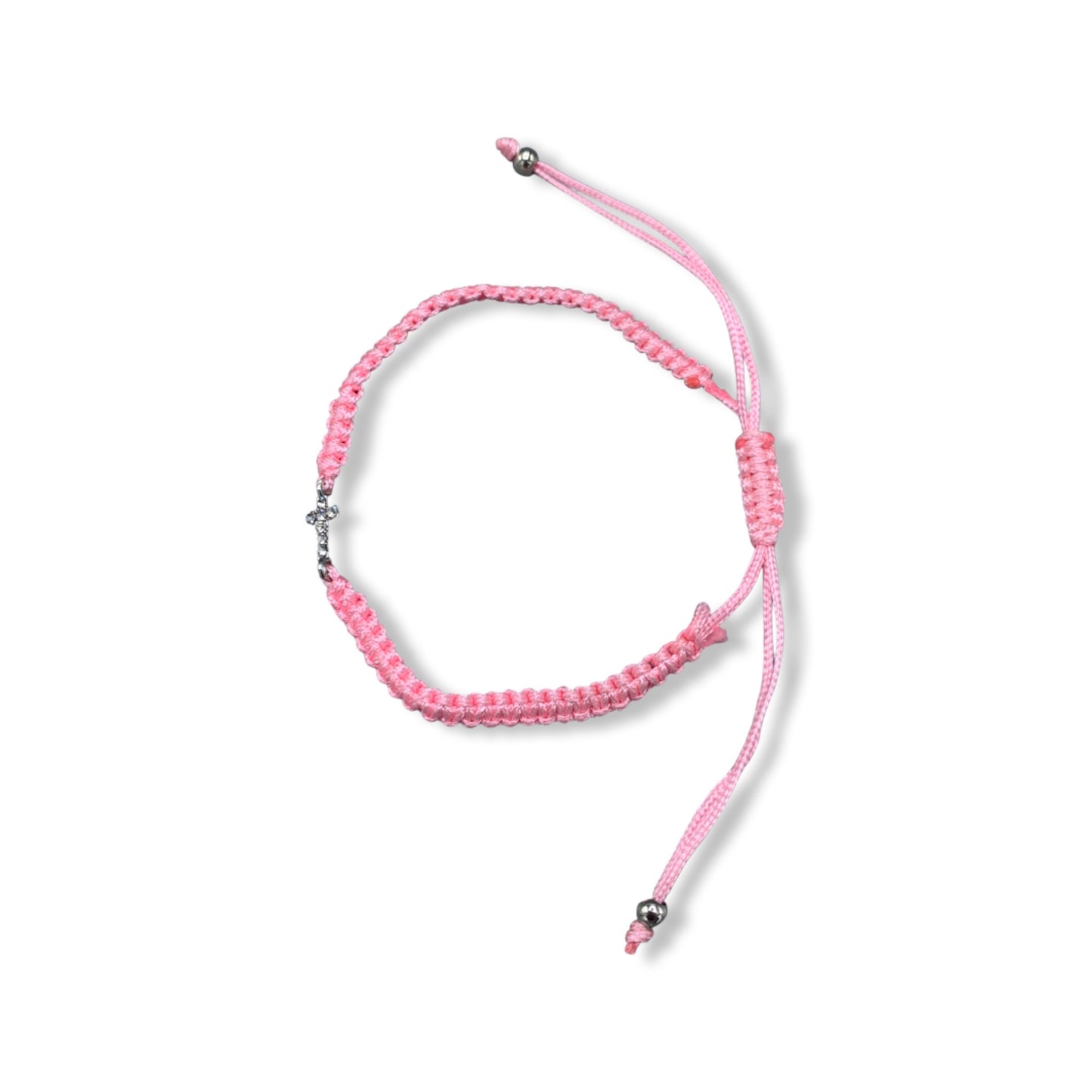 Braided Rhinestone Cross Bracelet of Assorted Colors
