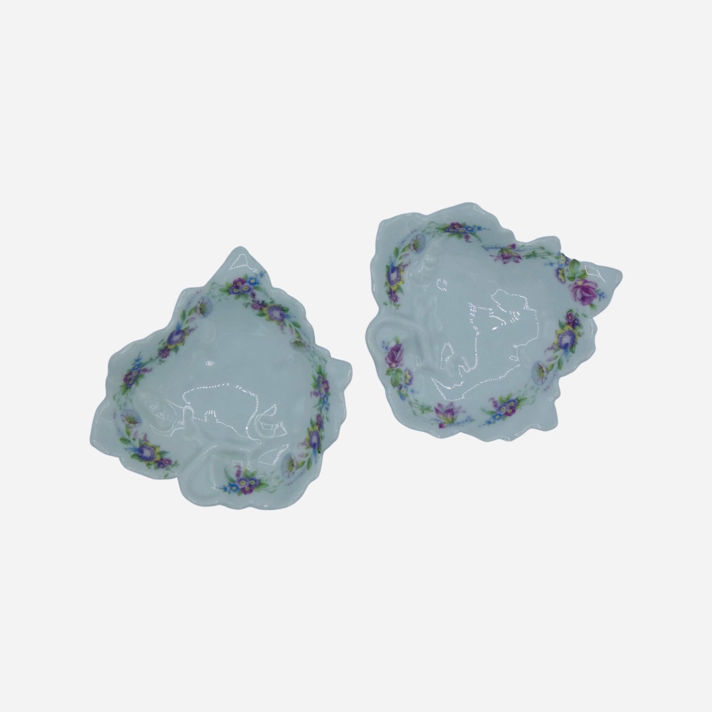 Limoges Leaf Plates Pair