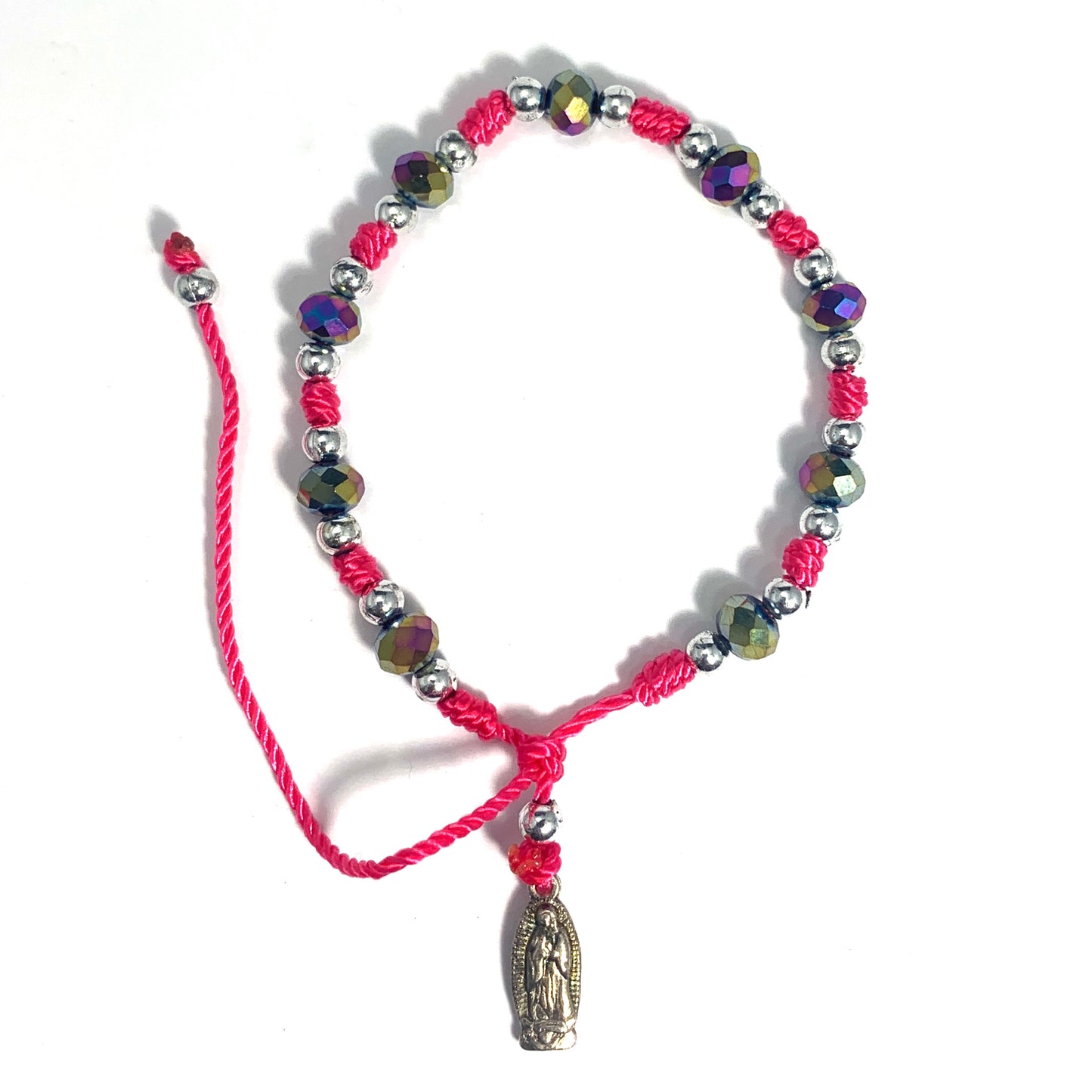 Mexican Guadalupe Decade Rosary Bracelet of Assorted Colors