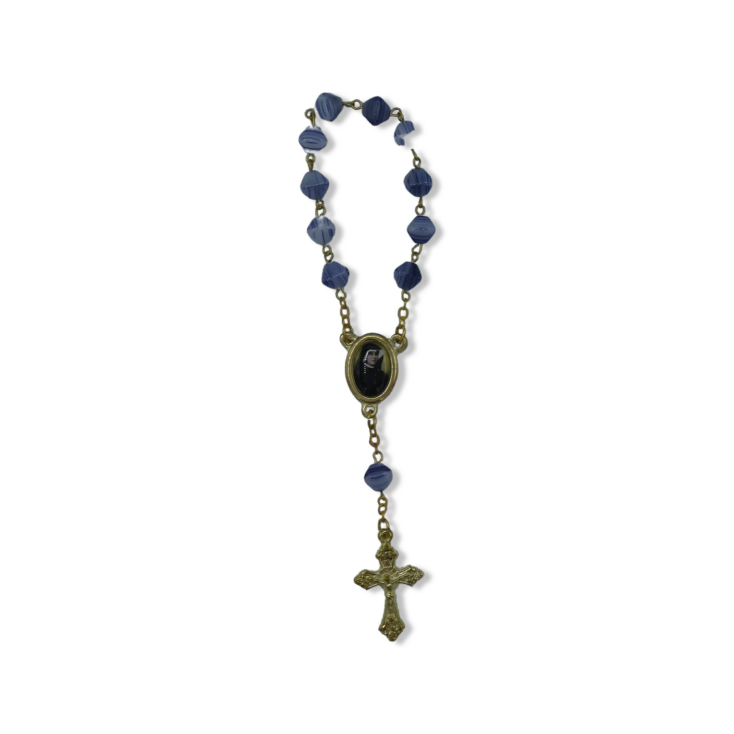 Marble St. Faustina Decade Rosary with Relic