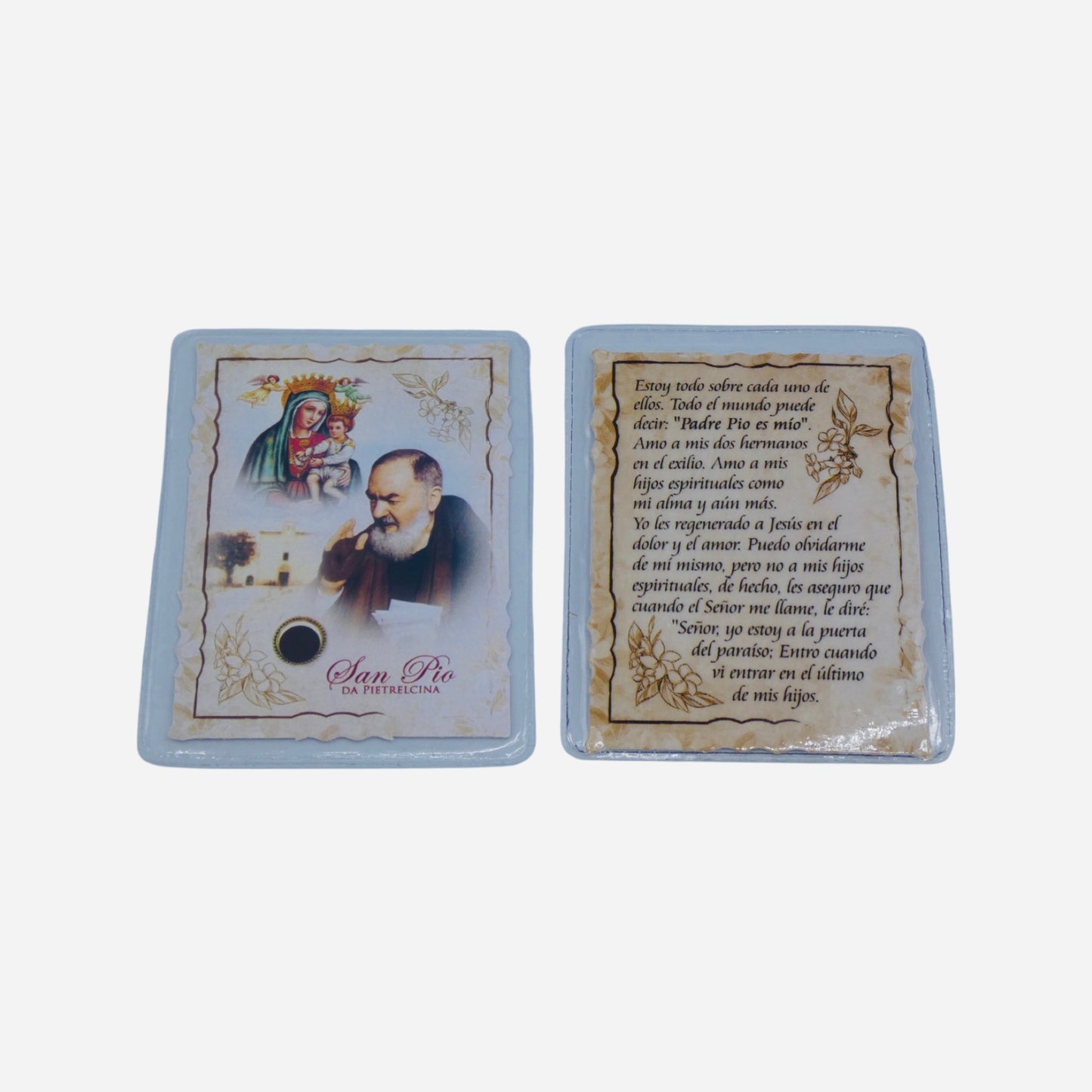 Padre Pio Holy Card with Relic