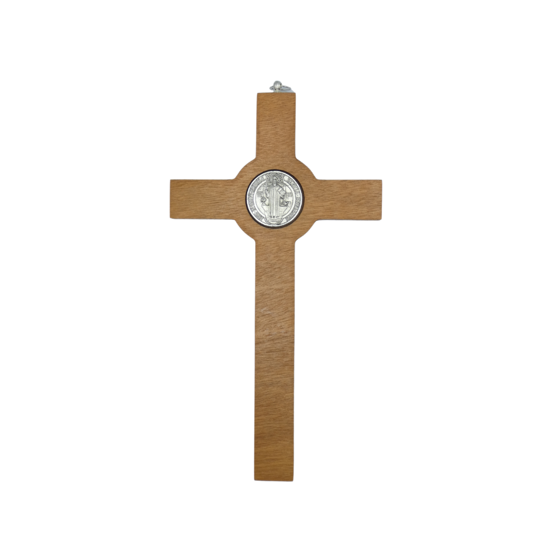 Cherry Wood Colored St. Benedict Crucifix