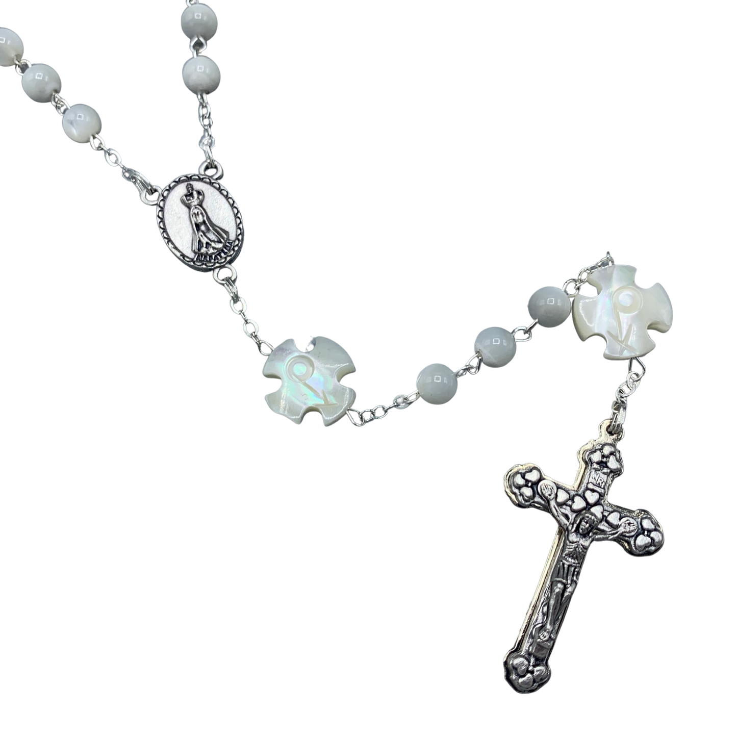 Mother of Pearl Fatima Cross Rosary
