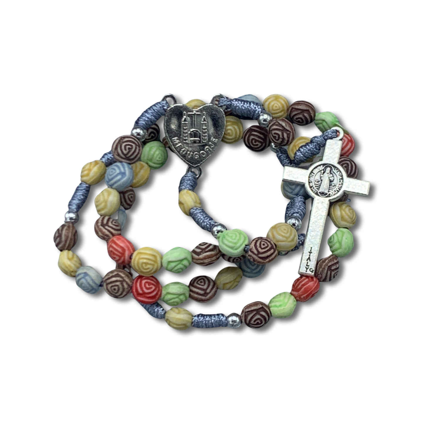 Floral Bead Queen of Peace Rosary