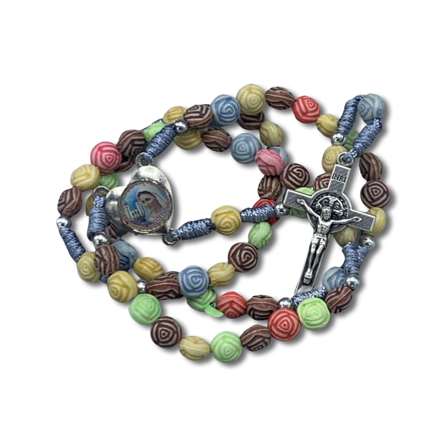 Floral Bead Queen of Peace Rosary