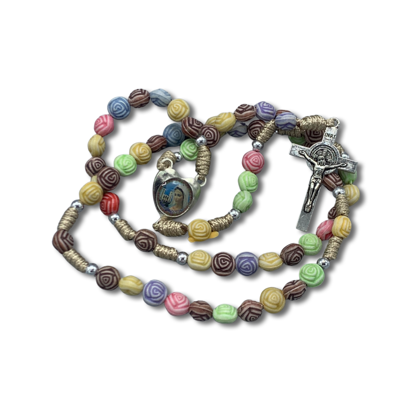 Floral Bead Queen of Peace Rosary