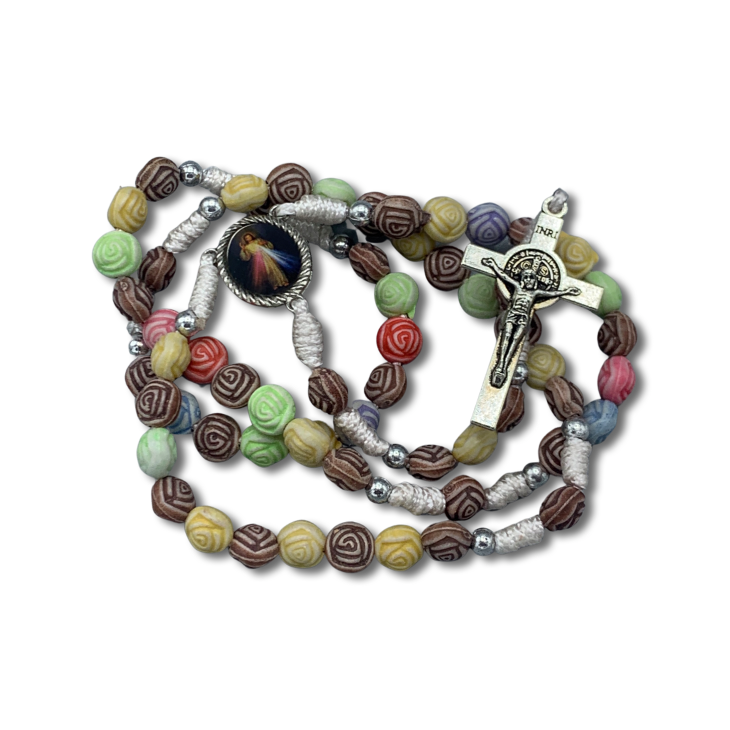 Floral Bead Queen of Peace Rosary