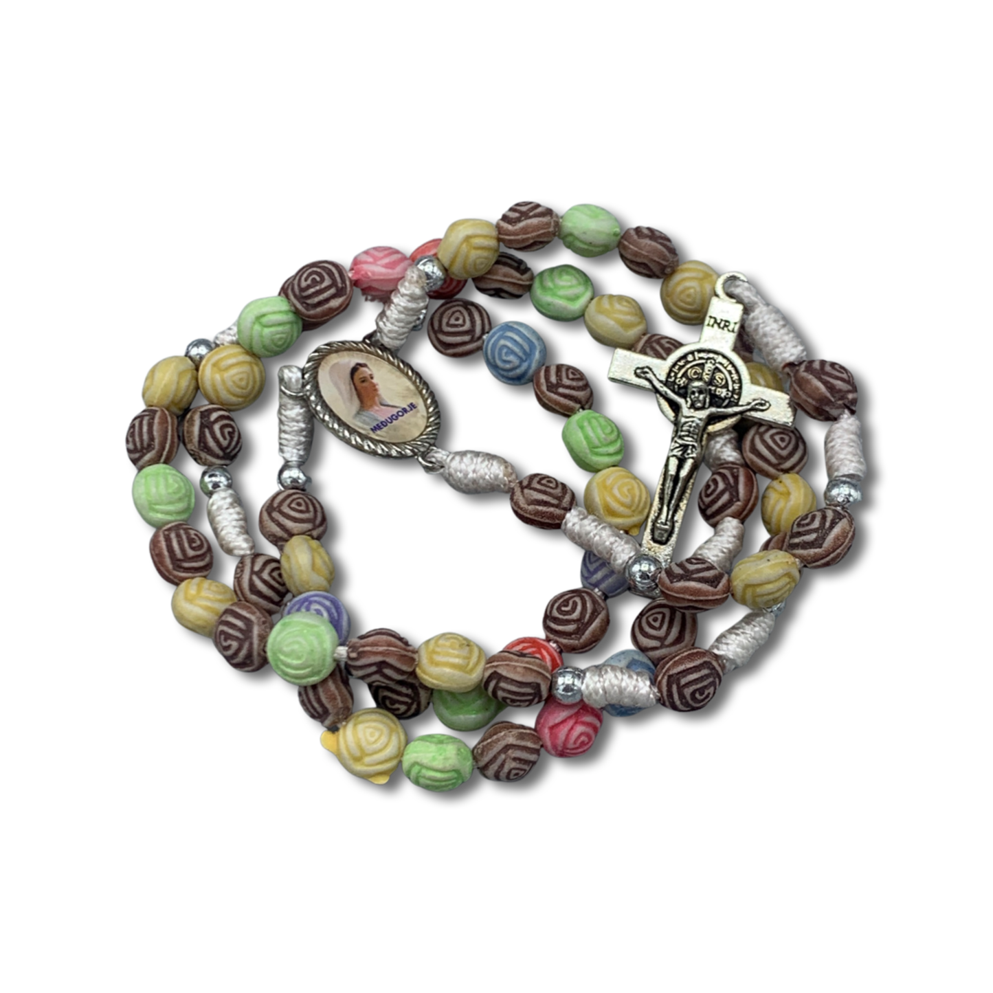 Floral Bead Queen of Peace Rosary