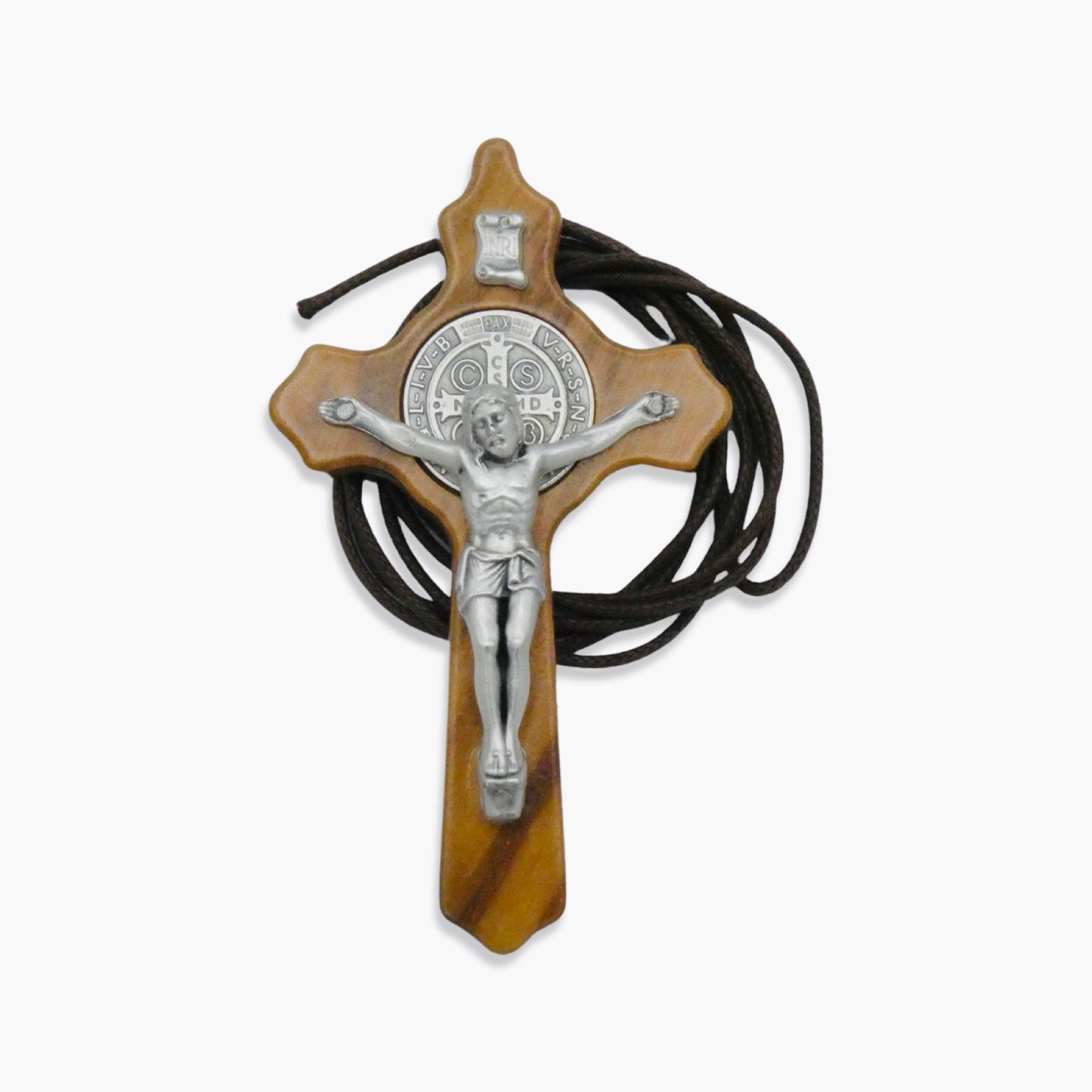 Wood St. Benedict Crucifix Pendant