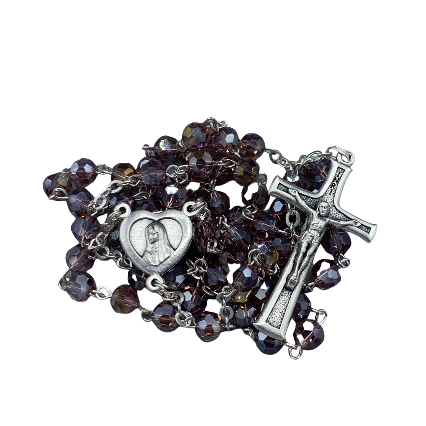 Crystal Fatima Heart Rosary