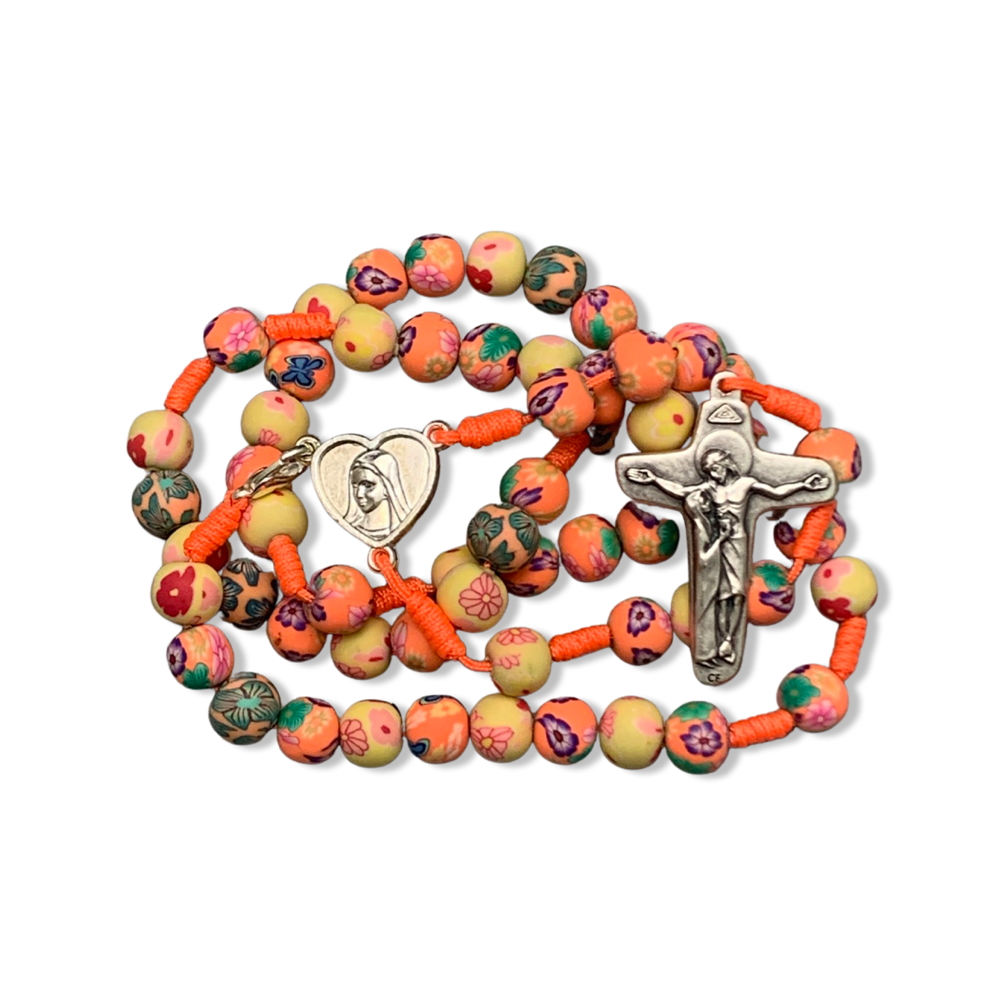 Queen of Peace FIMO Rosary of Assorted Colors