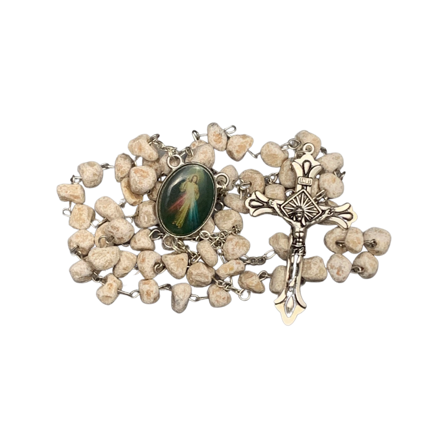 Queen of Peace Stone Rosary with Chain