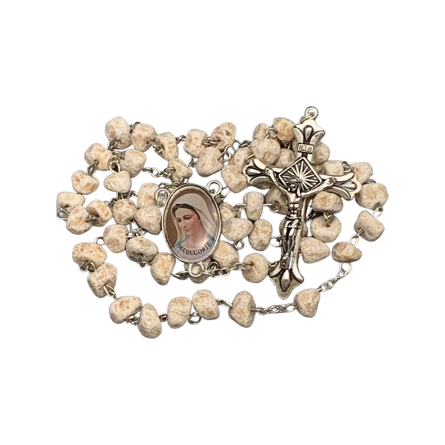 Queen of Peace Stone Rosary with Chain