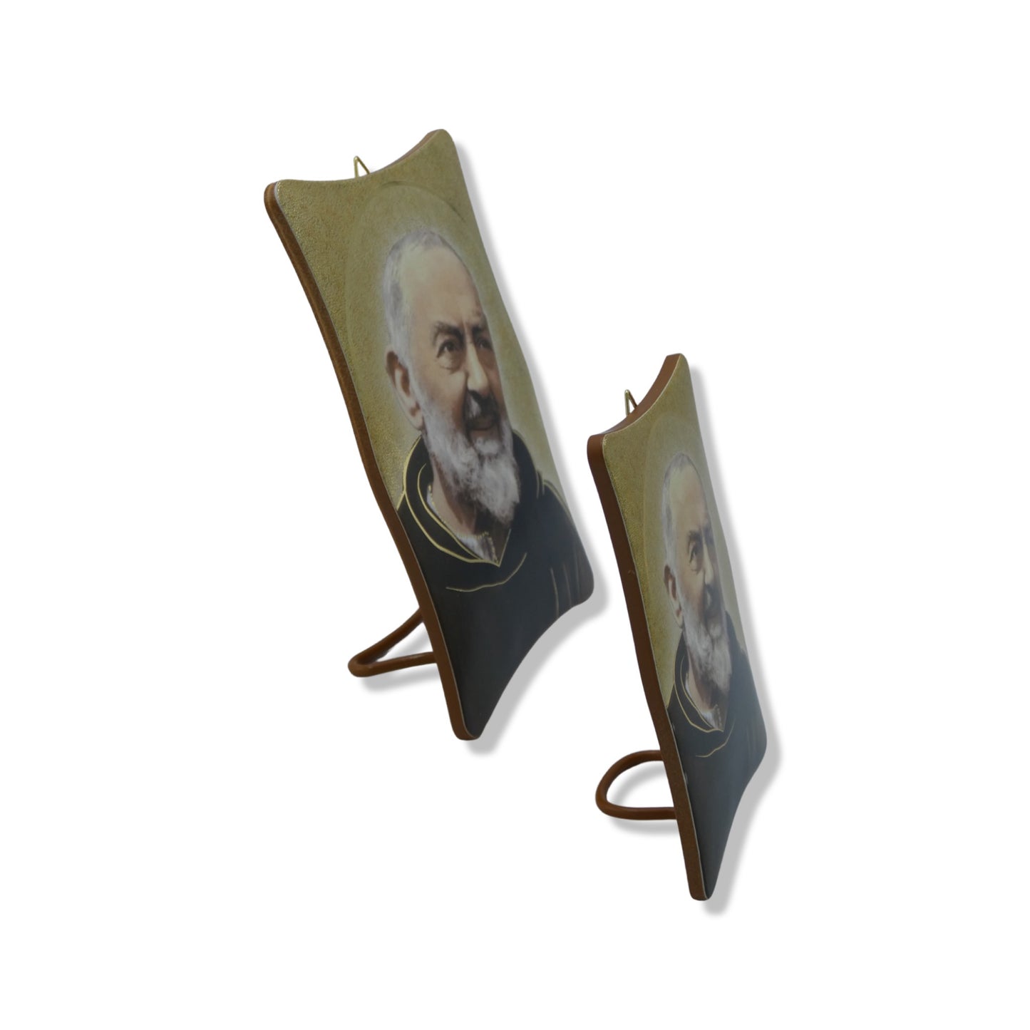 Padre Pio Image with Curved Border