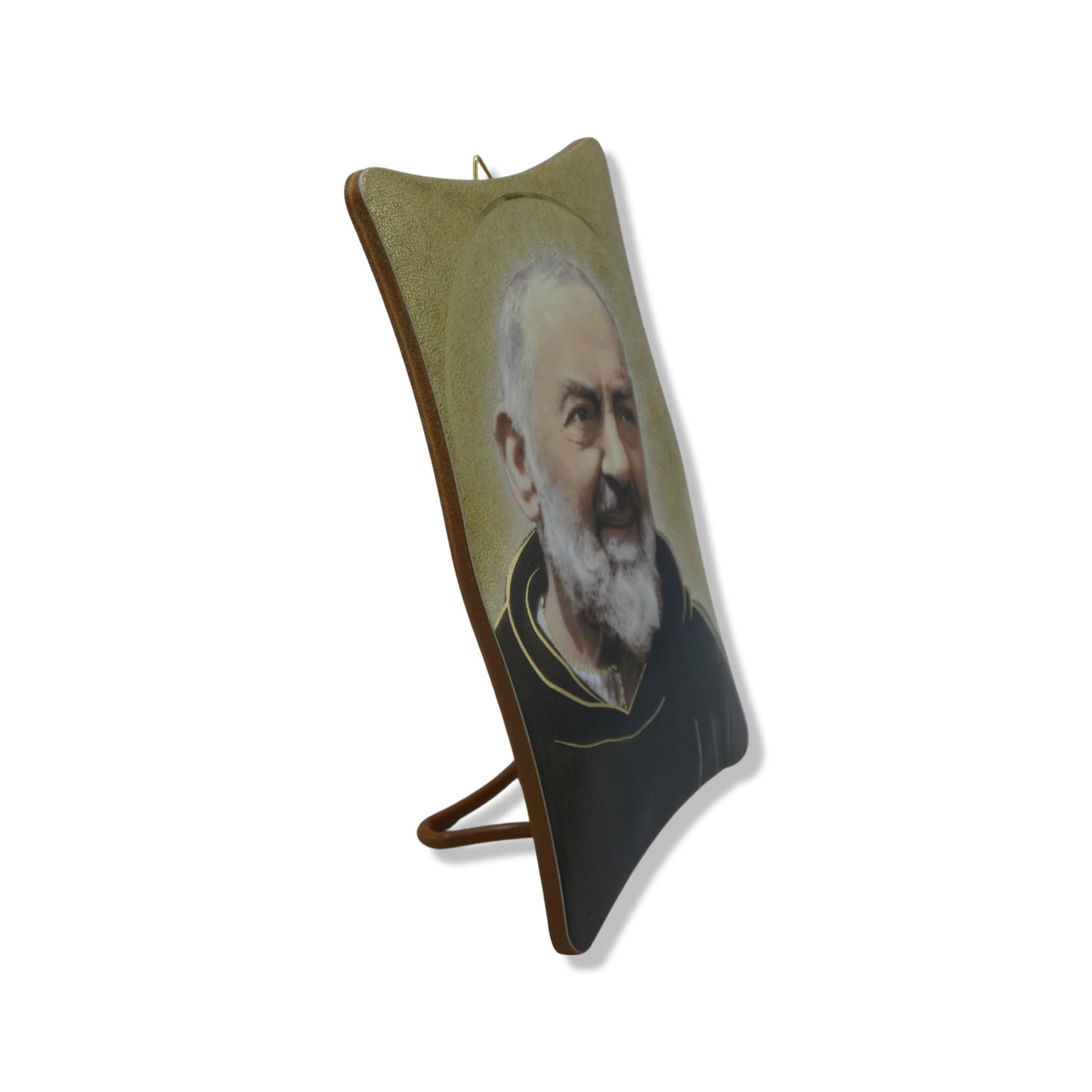Padre Pio Image with Curved Border