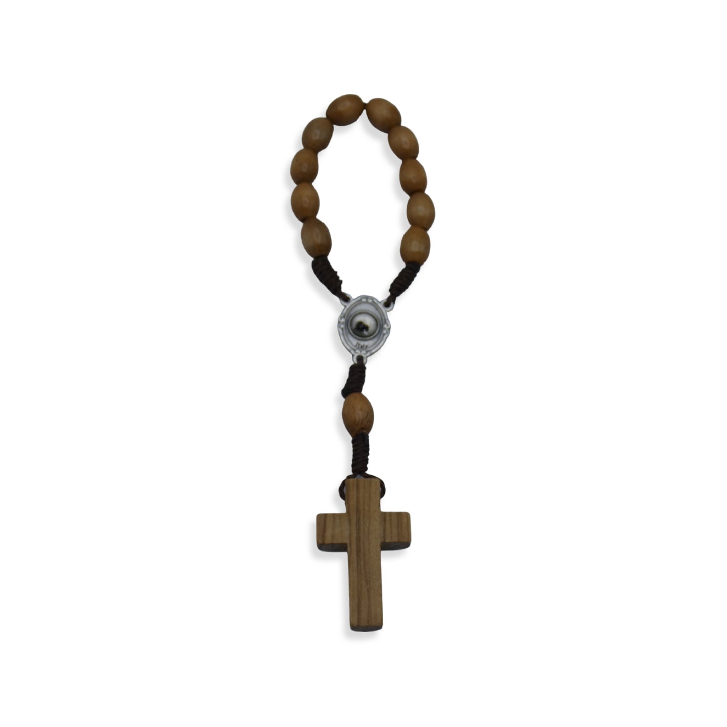 Padre Pio Wooden Decade Rosary with Relic
