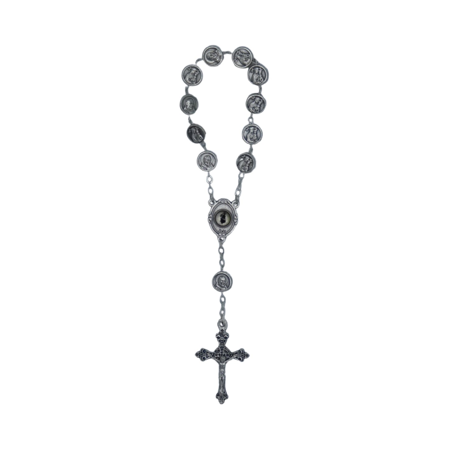 Padre Pio Medals Decade Rosary with Relic
