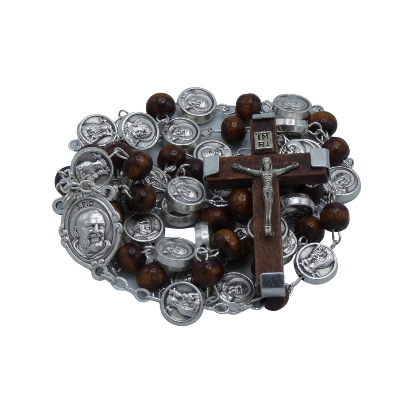 Padre Pio Medals Rosary with Relic