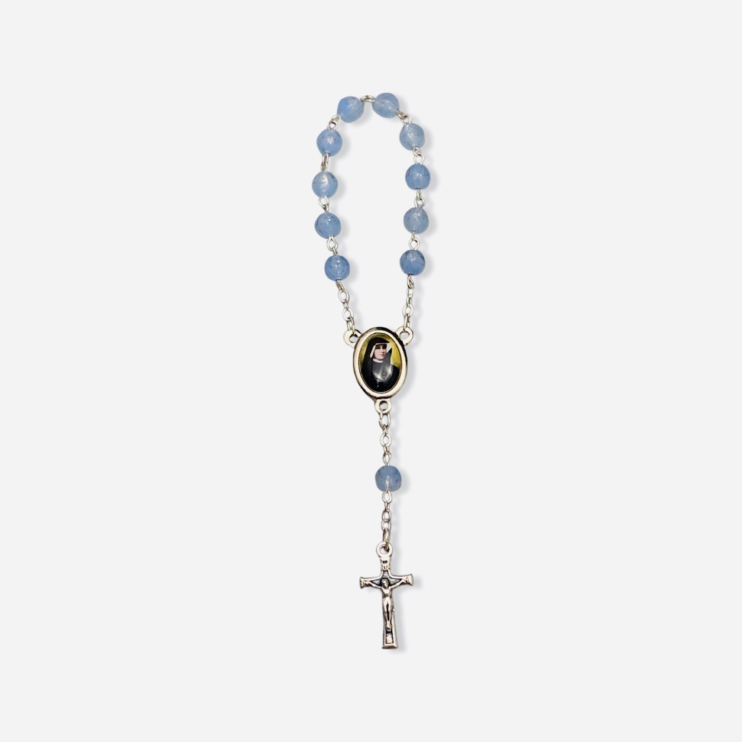 Pastel St. Faustina Decade Rosary with Relic