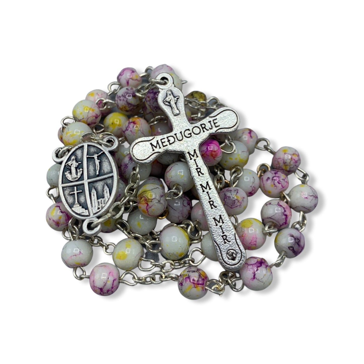 Queen of Peace Rosary with Chains