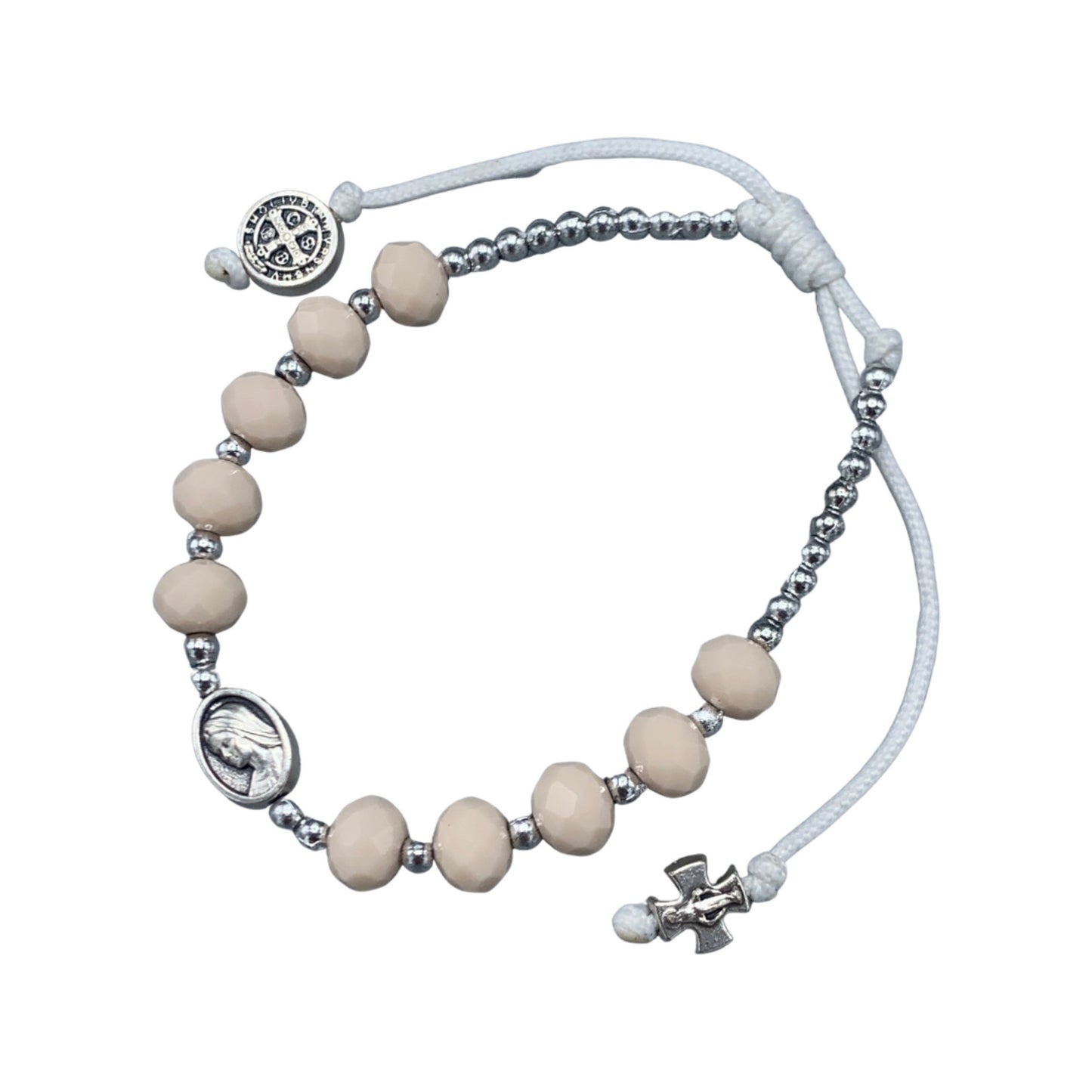 Queen of Peace Opaque Decade Rosary Bracelet of Assorted Colors