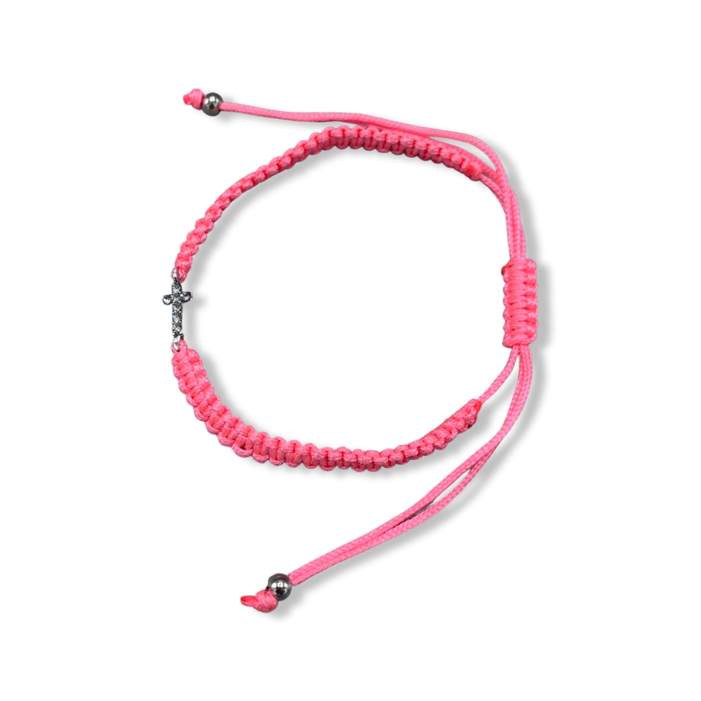 Braided Rhinestone Cross Bracelet of Assorted Colors
