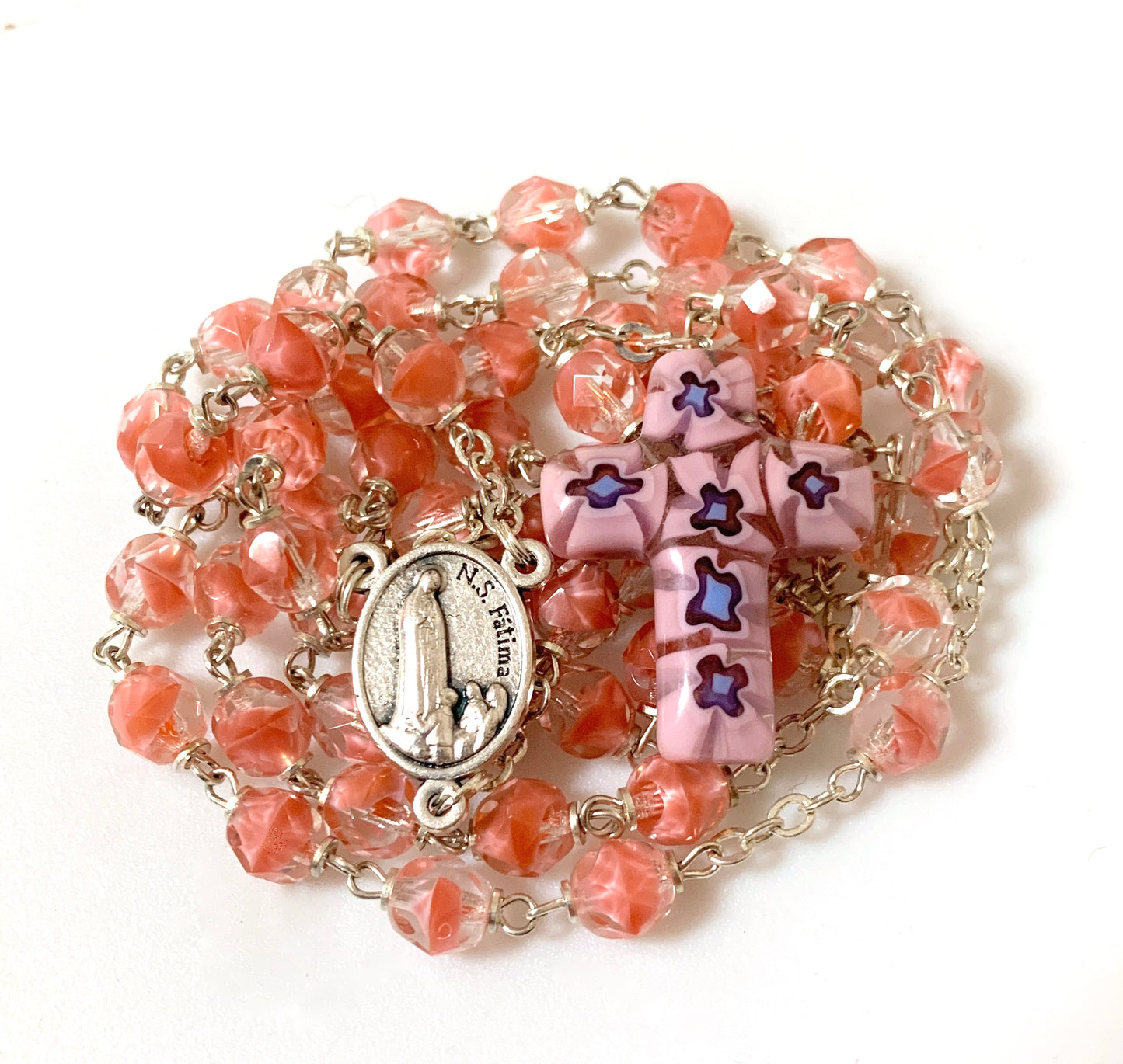 Murano Glass Fatima Rosary