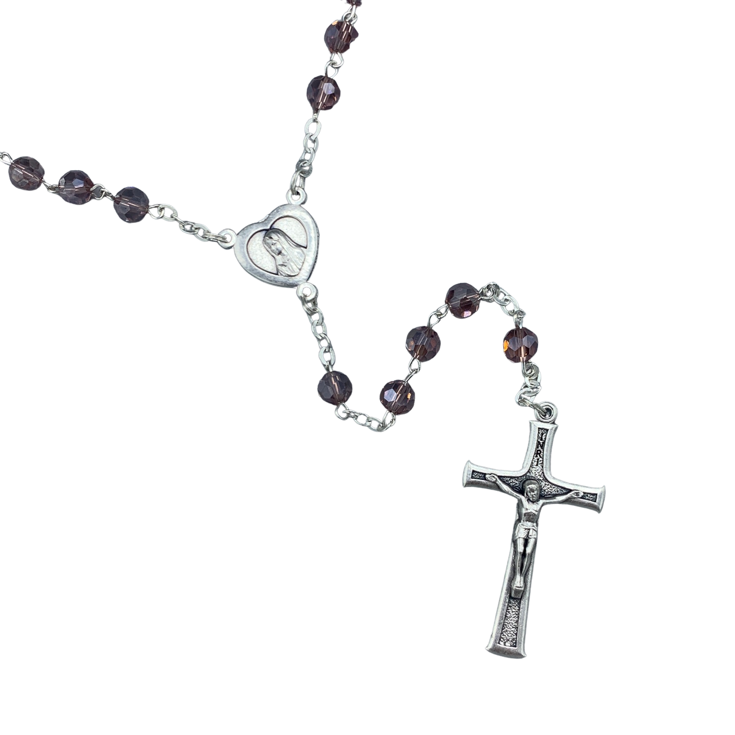 Crystal Fatima Heart Rosary