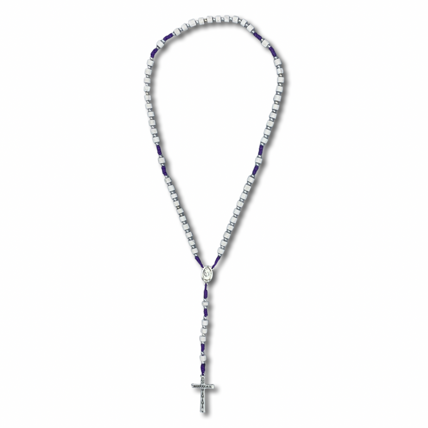 Embellished Queen of Peace Stone Rosary with Soil of Assorted Colors