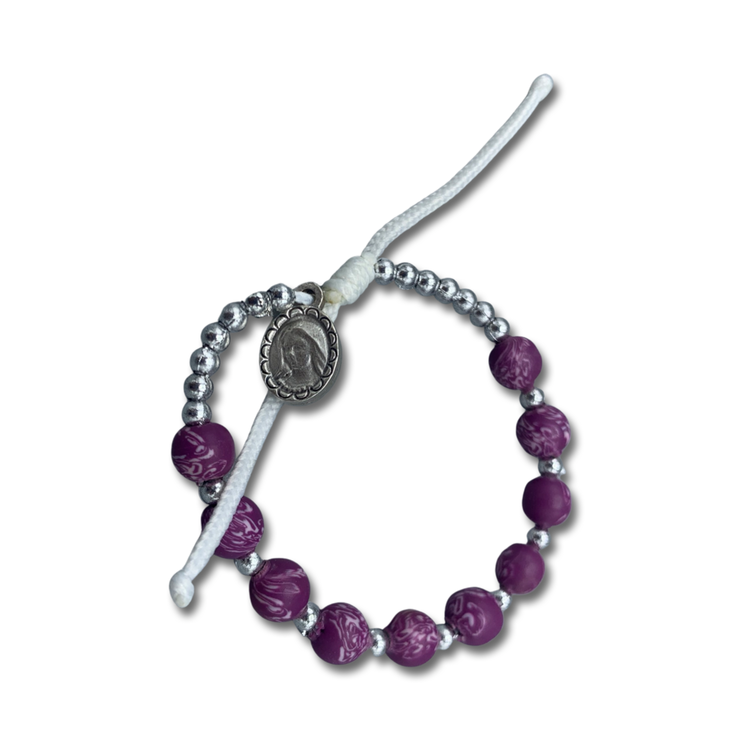 FIMO Queen of Peace Decade Rosary Bracelet of Assorted Colors