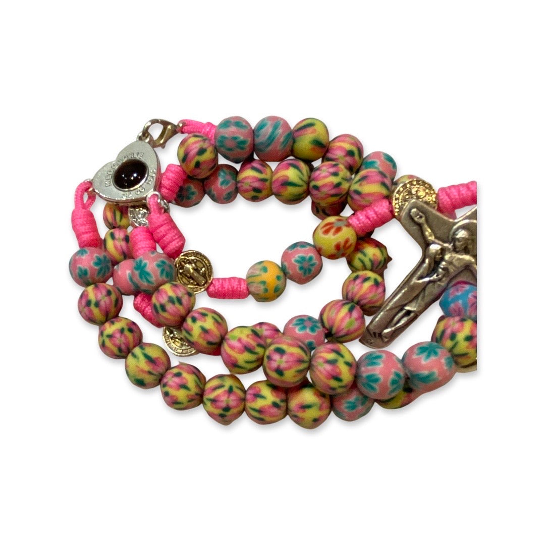 Queen of Peace FIMO Rosary of Assorted Colors